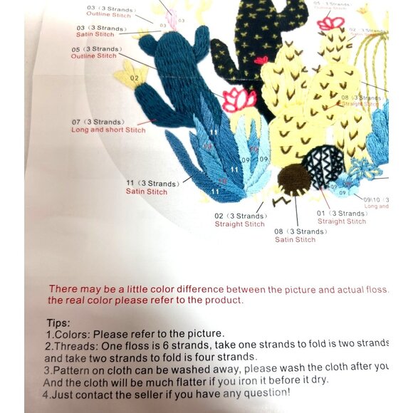 Embroidery DIY Art Kit With Pre-Printed Cloth & Instructions - Picture 4 of 6